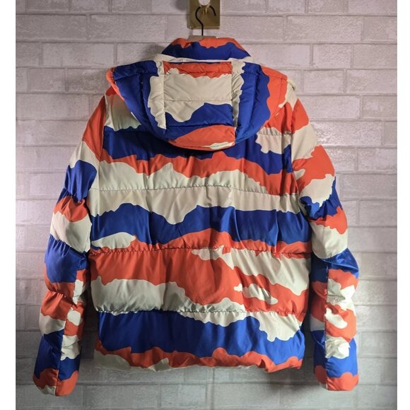 Roku Studio Japan Puffer Bubble Jacket Tear Drip Staring Eyes XL Blue Orange - Picture 5 of 9